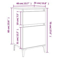 Vidaxl Noční stolky 2 ks černé 40 x 35 x 70 cm