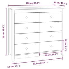 Vidaxl Odkládací skříňka šedá 100 x 40 x 90 cm masivní borové dřevo