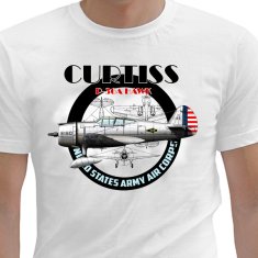 STRIKER Tričko Curtiss P-36 Hawk Barva: Černá, Velikost: XXXL