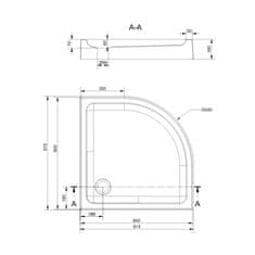 CERSANIT Sprchová vanička tako 90x16, čtvrtkruh, built-in-panel cw (S204-004)