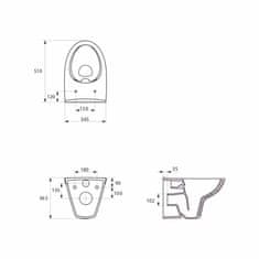 KOUPELNYMOST Alcadrain sádromodul - předstěnový instalační systém s bílým/ chrom tlačítkem m1720-1 + wc cersanit cleanon parva + sedátko (AM101/1120 M1720-1 PA1)