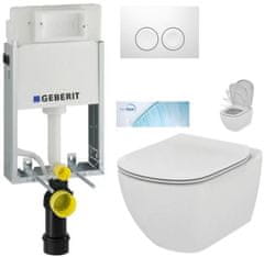 KOUPELNYMOST Geberit kombifixbasic vč. bílého tlačítka delta 21 + wc ideal standard tesi se sedátkem softclose, aquablade (110.100.00.1 21BI TE1)