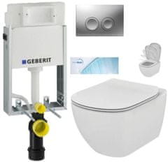 KOUPELNYMOST Geberit kombifixbasic vč. matného tlačítka delta 25 + wc ideal standard tesi se sedátkem softclose, aquablade (110.100.00.1 21MA TE1)