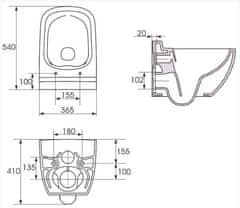 KOUPELNYMOST Geberit kombifixbasic vč. bílého tlačítka delta 21 + wc cersanit cleanon caspia + sedátko (110.100.00.1 21BI CP1)