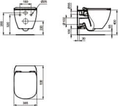 KOUPELNYMOST Alcadrain sádromodul - předstěnový instalační systém bez tlačítka + wc ideal standard tesi se sedátkem softclose, aquablade (AM101/1120 X TE1)