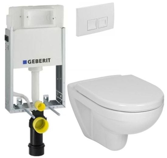 KOUPELNYMOST Geberit kombifixbasic vč. bílého tlačítka delta 50 + wc jika lyra plus + sedátko duraplast (110.100.00.1 50BI LY6)