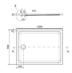 CERSANIT Sprchová vanička tako 120x90x4, obdélník cw (S204-020)