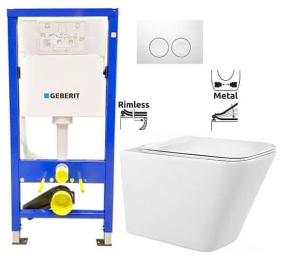 KOUPELNYMOST Geberit duofixbasic s bílým tlačítkem delta21 + wc rea raul rimless + sedátko (458.103.00.1 21BI RA1)