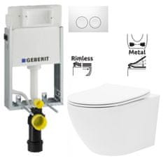 KOUPELNYMOST Geberit kombifixbasic vč. bílého tlačítka delta 21 + wc rea carlo flat mini rimless + sedátko (110.100.00.1 21BI CF1)