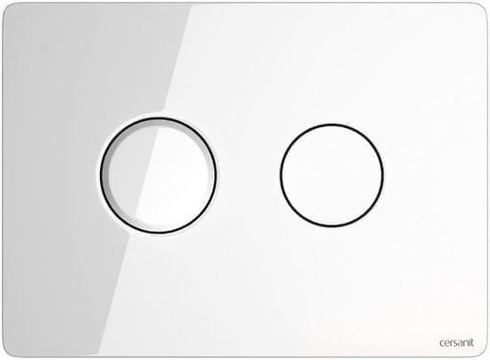 CERSANIT Pneumatické tlačítko accento kruh bílé sklo (S97-055)