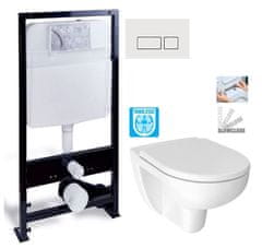 KOUPELNYMOST Předstěnový instalační systém s bílým tlačítkem 20/0042 + wc jika lyra plus rimless + sedátko duraplast slowclose (PRIM_20/0026 42 LY2)