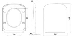 CERSANIT Set b332 wc mísa larga square cleanon + sedátko slim (S701-473)