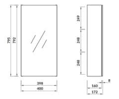 CERSANIT Zrcadlová skříňka inverto 40 (S930-010)