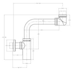 SAPHO Umyvadlový sifon šetřící místo, 5/4" odpad 32, kulatý, chrom (SI511-EL)