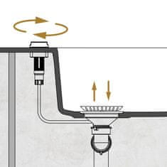 Mexen Automatický dřezový sifon na 2 misku, grafit (66921-70)