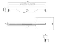 CERSANIT Lineární odtokový žlab slim tako 70, ocel (S907-013)