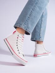 Amiatex Trendy tenisky dámské bílé bez podpatku + Ponožky Gatta Calzino Strech, bílé, 38