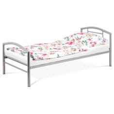 Autronic Postel jednolůžková 90x200 cm, kovová šedý lesk BED-1900 SIL