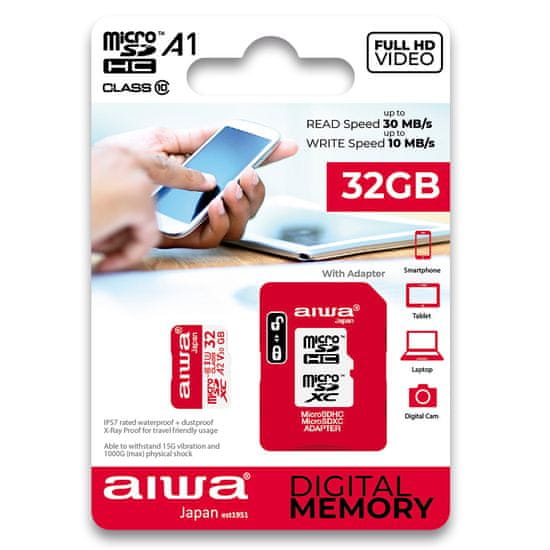 AIWA MSDC10 32GB Micro SD karta s adaptérem, A1, SDHC, ip57