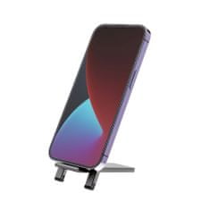 FIXED Hliníkový stojánek Frame Pocket na stůl pro mobilní telefony, space gray