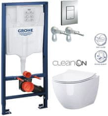 KOUPELNYMOST Rapid sl pro závěsné wc 38528set s chromovou deskou + wc cersanit zen cleanon + sedátko (38772001 HA1)