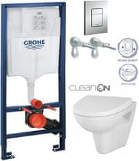 KOUPELNYMOST Rapid sl pro závěsné wc 38528set s chromovou deskou + wc cersanit cleanon parva + sedátko (38772001 PA1)