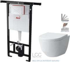 KOUPELNYMOST Alcadrain jádromodul - předstěnový instalační systém bez tlačítka + wc laufen pro lcc rimless + sedátko (AM102/1120 X LP2)