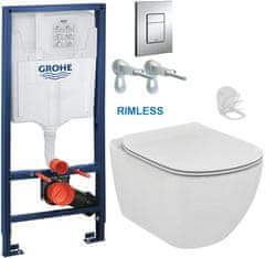 KOUPELNYMOST Rapid sl pro závěsné wc 38528set s chromovou deskou + wc ideal standard tesi se sedátkem rimless (38772001 TE2)