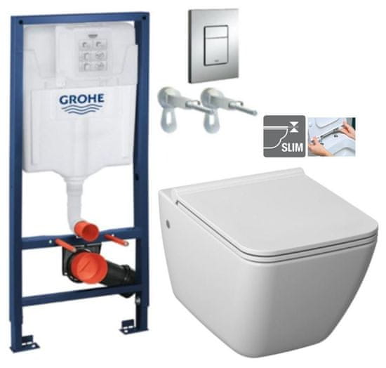 KOUPELNYMOST Rapid sl pro závěsné wc 38528set s chromovou deskou + wc jika pure + sedátko duraplast (38772001 PU1)