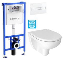 KOUPELNYMOST Laufen rámový podomítkový modul cw1 set s bílým tlačítkem + wc jika lyra plus rimless + sedátko duraplast (H8946600000001BI LY1)