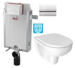 KOUPELNYMOST Alcadrain renovmodul - předstěnový instalační systém s chromovým tlačítkem m1721 + wc jika lyra plus rimless + sedátko duraplast (AM115/1000 M1721 LY1)