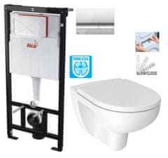 KOUPELNYMOST Alcadrain sádromodul - předstěnový instalační systém s chromovým tlačítkem m1721 + wc jika lyra plus rimless + sedátko duraplast slowclose (AM101/1120 M1721 LY2)