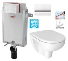 KOUPELNYMOST Alcadrain renovmodul - předstěnový instalační systém s bílým/ chrom tlačítkem m1720-1 + wc jika lyra plus rimless + sedátko duraplast slowclose (AM115/1000 M1720-1 LY2)