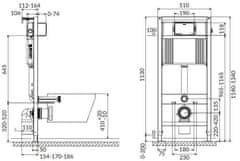 CERSANIT Cersanit pod. systém aqua 52 pneu s qf + tlačítko square chrom + wc rea carlo flat mini rimless + sedátko (S97-062 SQCR CF1)