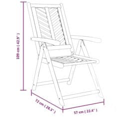 Petromila Polohovací zahradní židle 3 ks masivní akáciové dřevo