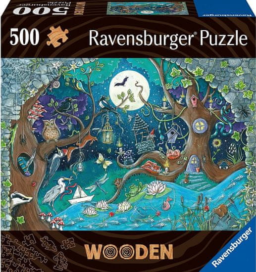 Ravensburger Dřevěné puzzle Kouzelný les 500 dílků