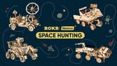 Robotime Rokr 3D dřevěné puzzle Planetární vozítko Vagabond Rover na solární pohon 153 dílků