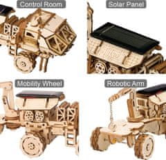 Robotime Rokr 3D dřevěné puzzle Planetární vozítko Navitas Rover na solární pohon 252 dílků