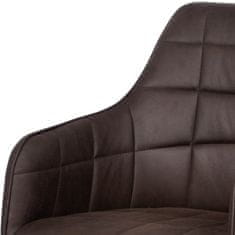 Autronic Jídelní židle, potah hnědá látka v dekoru vintage kůže, kovová čtyřnohá podnož, AC-9990 BR3