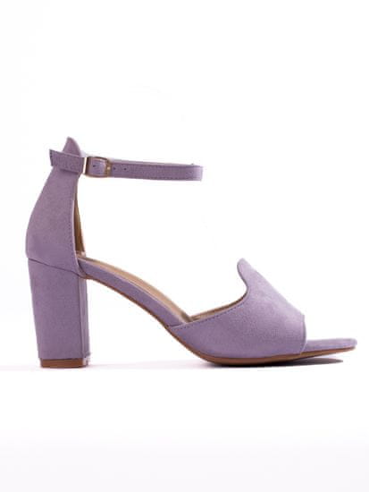 Amiatex Designové dámské sandály fialové na širokém podpatku + Ponožky Gatta Calzino Strech