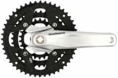 Shimano kliky Alivio FC-M431-S 170mm, 48-38-28 zubů, stříbrné, bez krytu, 9 speed, pro osu čtyřhran