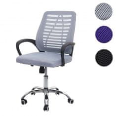 MCW Kancelářská židle L44, kancelářská židle k počítači, ergonomické opěradlo, síťovaný potah látka/textil ~ šedá