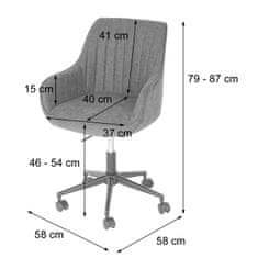 MCW Kancelářská židle J62, otočná židle, kancelářská židle, látka/textil s područkami ~ antracitová