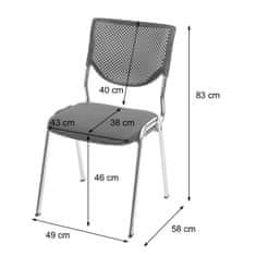 MCW Návštěvnická židle T401, stohovatelná konferenční židle, látka/textil ~ sedák zelený, chromové nohy