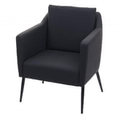 MCW Lounge křeslo H93a, křeslo koktejlové křeslo recliner ~ imitace kůže černá