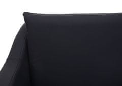 MCW Lounge chair H93b, křeslo koktejlové křeslo polohovatelné s podstavcem, otočné ~ imitace kůže černá