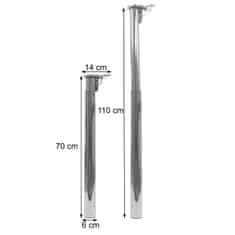 MCW Sada 4 stolových noh H35 pro psací stůl Stolová noha skládací otočný mechanismus výškově nastavitelná 70-110 cm ~ vzhled nerezové oceli