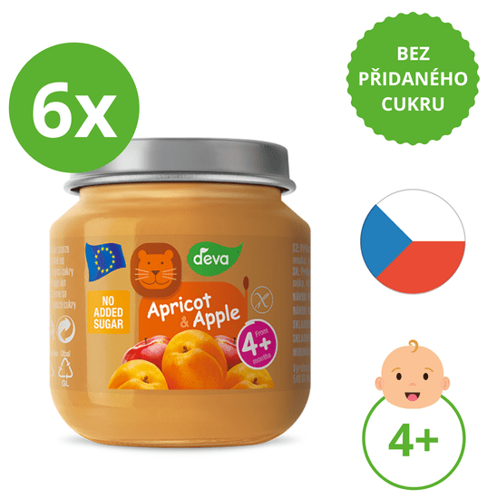 Deva Ovocný příkrm Meruňka, Jablko 6 x 125 g