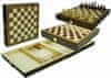 Celodřevěná sada šachy-dáma-backgammon 30 cm