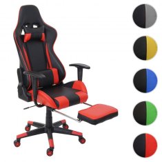 MCW Relaxační kancelářská židle D25 XXL, kancelářská židle herní židle, nosnost 150 kg podnožka ~ černá/červená
